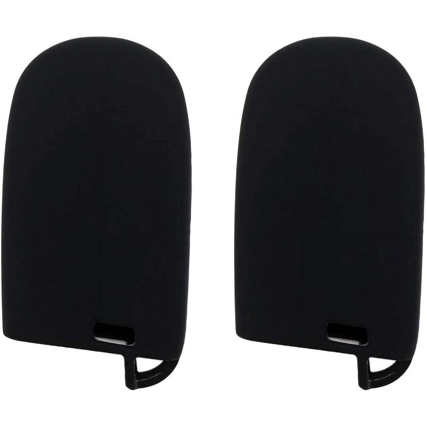 Autobase Silicone Key Fob Cover for Jeep Grand Cherokee Renegade Compass Dodge Challenger Charger Dart Durango Journey Chrysler 200 300 | Car Accessory | Key Protection Case (Black, 2 Pcs)