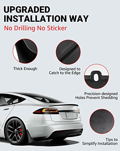 Tesla Model S Y and 3 Heavy-Duty Mud Flaps - Set of 4 in Black