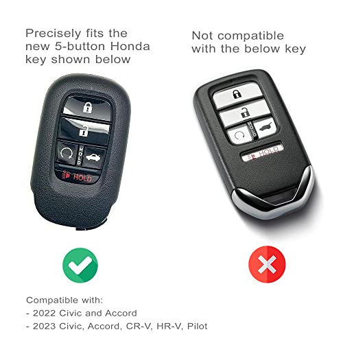 Autobase Silicone Key Fob Cover for 2024 2025 Honda Civic Accord Sport SI EX EX-L Touring | Car Accessory | Key Protection Case