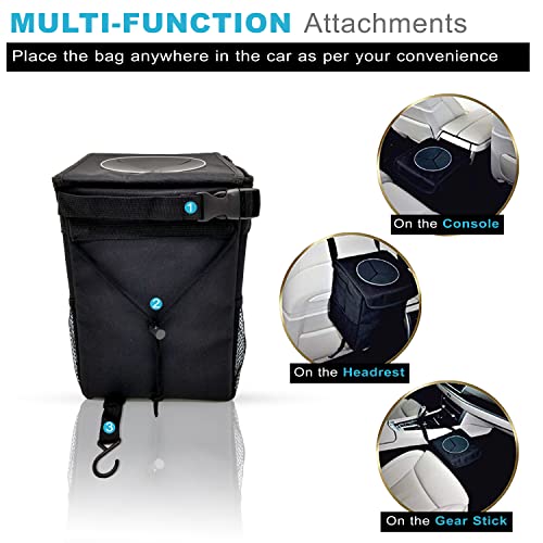 Autobase Waterproof Heavy-Duty Car Trash Can - Black